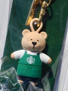 NWT Starbucks Bearista Reusable Hot Cup Lid Stopper Keychain 2025